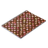 Carnet Étoiles satinées, rose sur chocolat (Côté gauche)