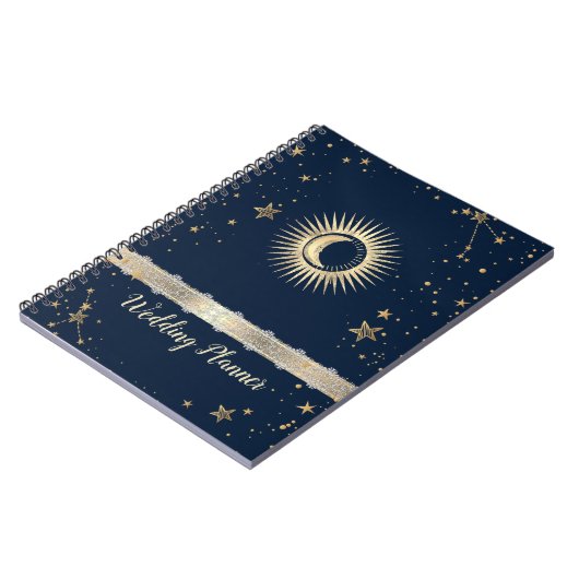 Carnet Étoiles Soleil Or Céleste Et Lune (Côté gauche)