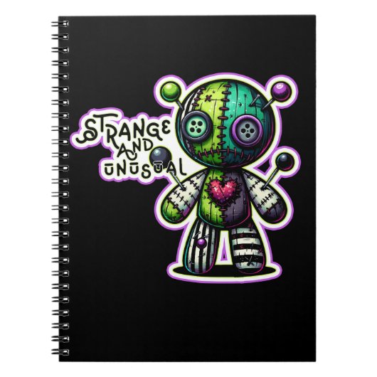 Carnet Étrange et inhabituel Purple Coeur Vert Voodoo Our (Devant)