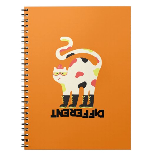 Carnet Être différent drôle drôle de design de chat funky (Devant)