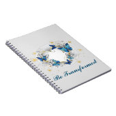 Carnet "Être Transformé" Papillon Bleu Élégant Spirale (Côté Droit)