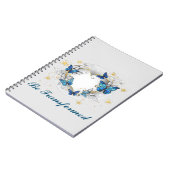 Carnet "Être Transformé" Papillon Bleu Élégant Spirale (Côté gauche)