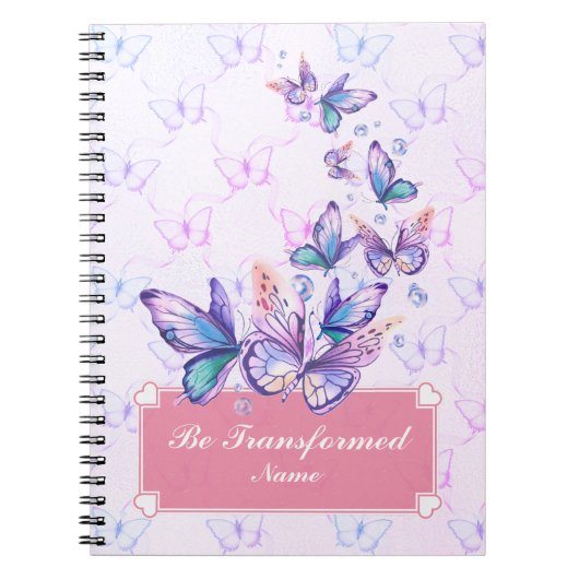 Carnet Être Transformé, Papillon Violet Et Lavande En Spi (Devant)