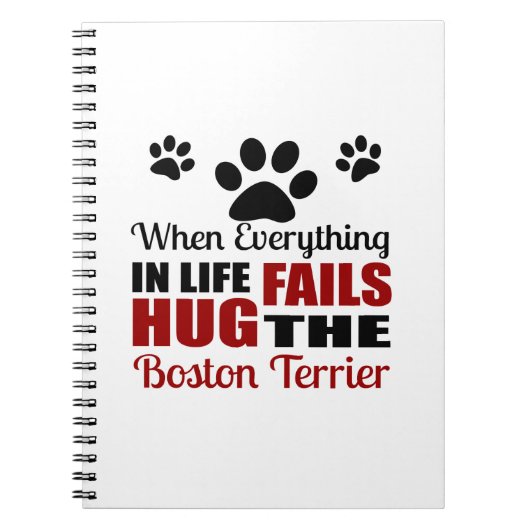 Carnet Étreignez le chien de Boston Terrier (Devant)