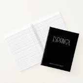 Carnet Étude de langue espagnole rétro noir et blanc (Intérieur)