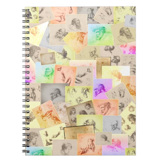 Carnet Etudes de crayon antique sur les têtes, les mains, (Devant)