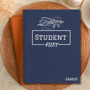 Carnet Étudiant Pilote Cessna Nuages d'avion Nom personna