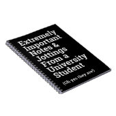 Carnet étudiant universitaire important amusant (Côté Droit)