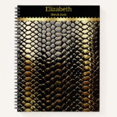 Carnet Étudier les motifs de serpent noir et or (Devant)