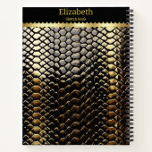 Carnet Étudier les motifs de serpent noir et or (Dos)