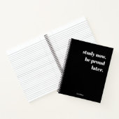 Carnet Étudiez Maintenant Soyez Fier Plus Tard Rétro Noir (Intérieur)