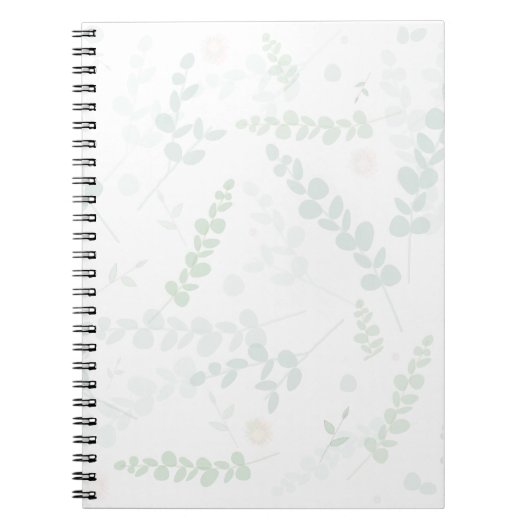 Carnet Eucalyptus & Blush Floral subtil Botanique (Devant)