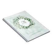 Carnet Eucalyptus délicat | Élégant monogramme aquarelle (Côté Droit)