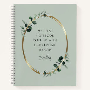 Carnet Eucalyptus Gold Sage Motivational Devis Idées