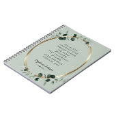 Carnet Eucalyptus Gold Sage Writer Poème Motivationnel (Côté gauche)