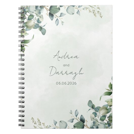 Carnet Eucalyptus Greenery Wedding Notebook 1001A (Devant)
