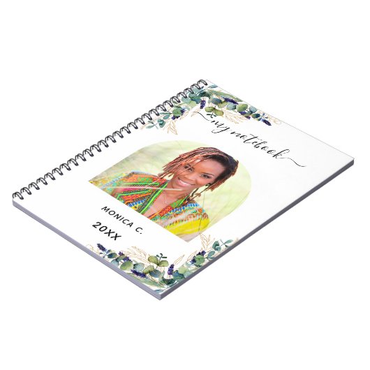 Carnet Eucalyptus verdure or photo moderne (Côté gauche)