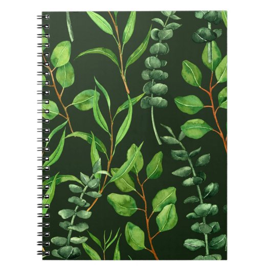 Carnet Eucalyptus vert foncé (Devant)