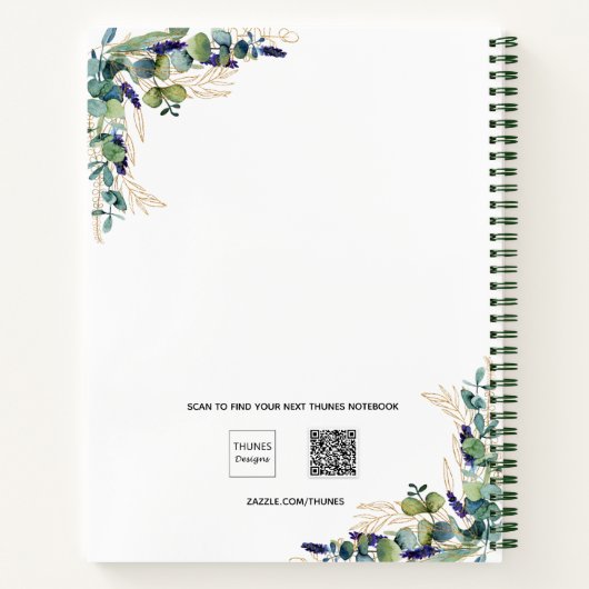 Carnet Eucalyptus vert photo moderne (Dos)