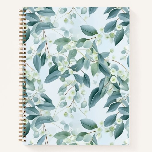 Carnet Eucalyptus Vert Sage Doux Aquarelle (Devant)
