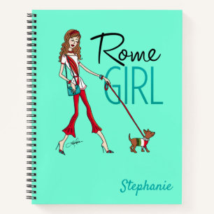 Carnet European Travel Illustration Girl in Rome