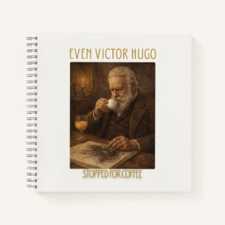 Carnet Even Victor Hugo Stopped for Coffee Notebook