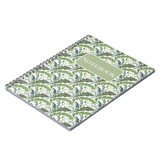 Carnet éventail fougère de design fait main - Vert (Côté gauche)