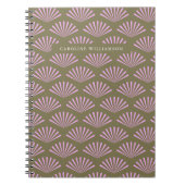 Carnet Éventails Art Déco Olive et Lilac Douceur de Maria (Devant)