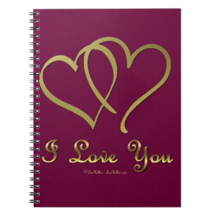 Carnet Eventré Gold Hearts i Love You