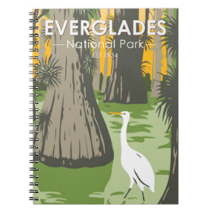 Carnet Everglades Parc National Floride Egret Vintage