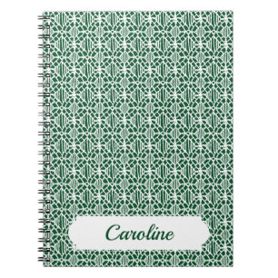 Carnet Evergreen With White Crochet Lace Pattern