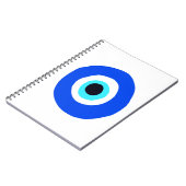 Carnet Evil Bleu Oeil Blanc Moderne Design Symbole grec m (Côté gauche)