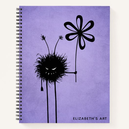 Carnet Evil Flower Bug Purple Goth Name Sketbook (Devant)