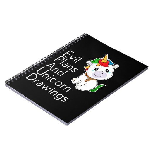 Carnet Evil plans and unicorn drawings (Côté gauche)