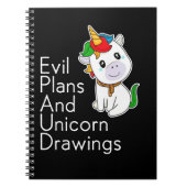 Carnet Evil plans and unicorn drawings (Devant)