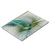 Carnet Évolution fractale, Art Abstrait Turquoise d'or (Côté gauche)