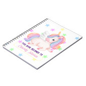 Carnet Ex-libris licorne arc-en-ciel pastel (Côté gauche)