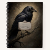 Carnet Ex Libris Vintage Académie Sombre Gothique Corbeau (Devant)