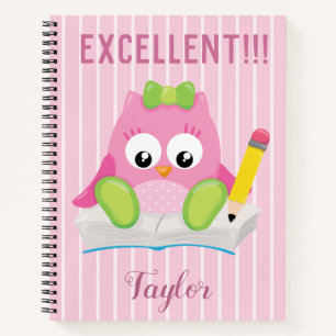 Carnet Excellent Chouette rose