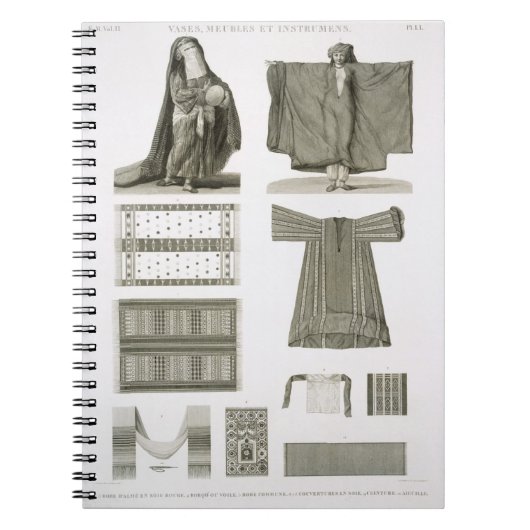 Carnet Exemples des costumes en soie et égyptiens, de (Devant)