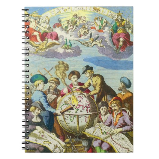 Carnet Explorateurs vintage avec carte du globe antique,  (Devant)