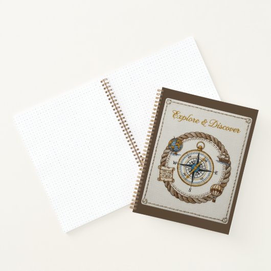 Carnet Explore & Discover Embroidered Nautical Compass (Intérieur)