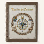 Carnet Explore & Discover Embroidered Nautical Compass (Devant)
