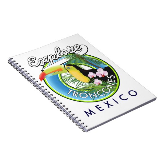 Carnet Explorez le logo rétro de Troncones Mexique (Côté Droit)