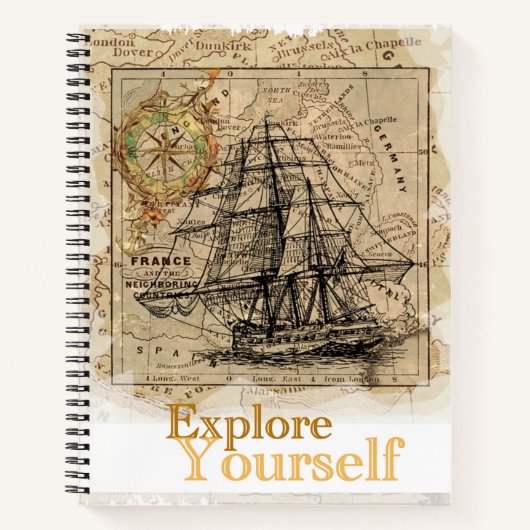 Carnet Explorez Vous-Même Élégant Citation D'Amélioration (Devant)