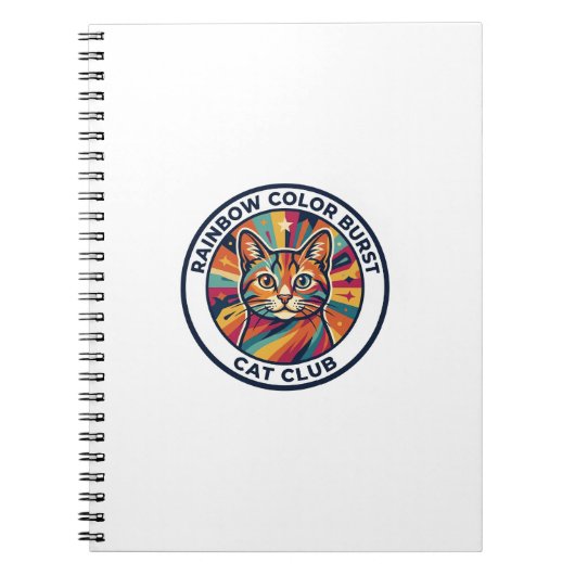 Carnet Explosion de couleurs arc-en-ciel Chat Design de c (Devant)