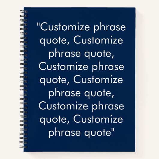 Carnet Expression de texte personnalisée bleu marine mini (Devant)