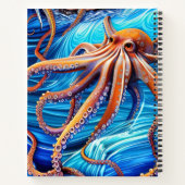 Carnet Expressionnisme majestueux Octopus Blue Ocean Wave (Dos)