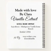 Carnet Extrait de vanille fait maison ajouter des ingrédi (Dos)