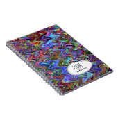 Carnet Exubérant Customisé couleur Zigzag Abstrait (Côté Droit)